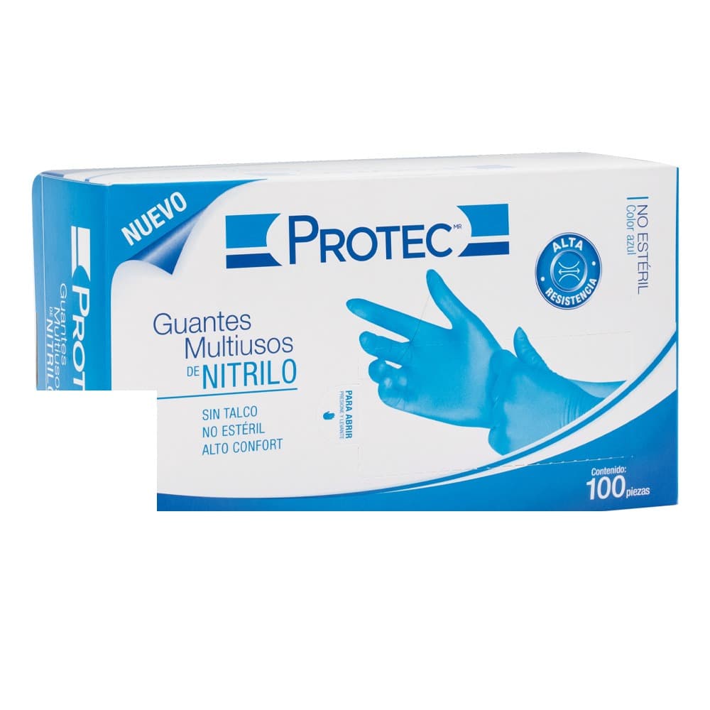 Guantes de nitrilo Protec talla grande c/100