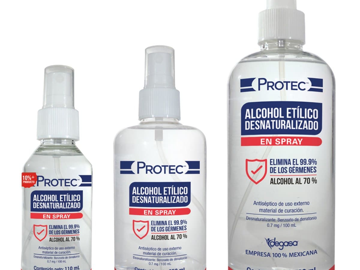 Alcohol desnaturalizado en spray Protec 250 ml