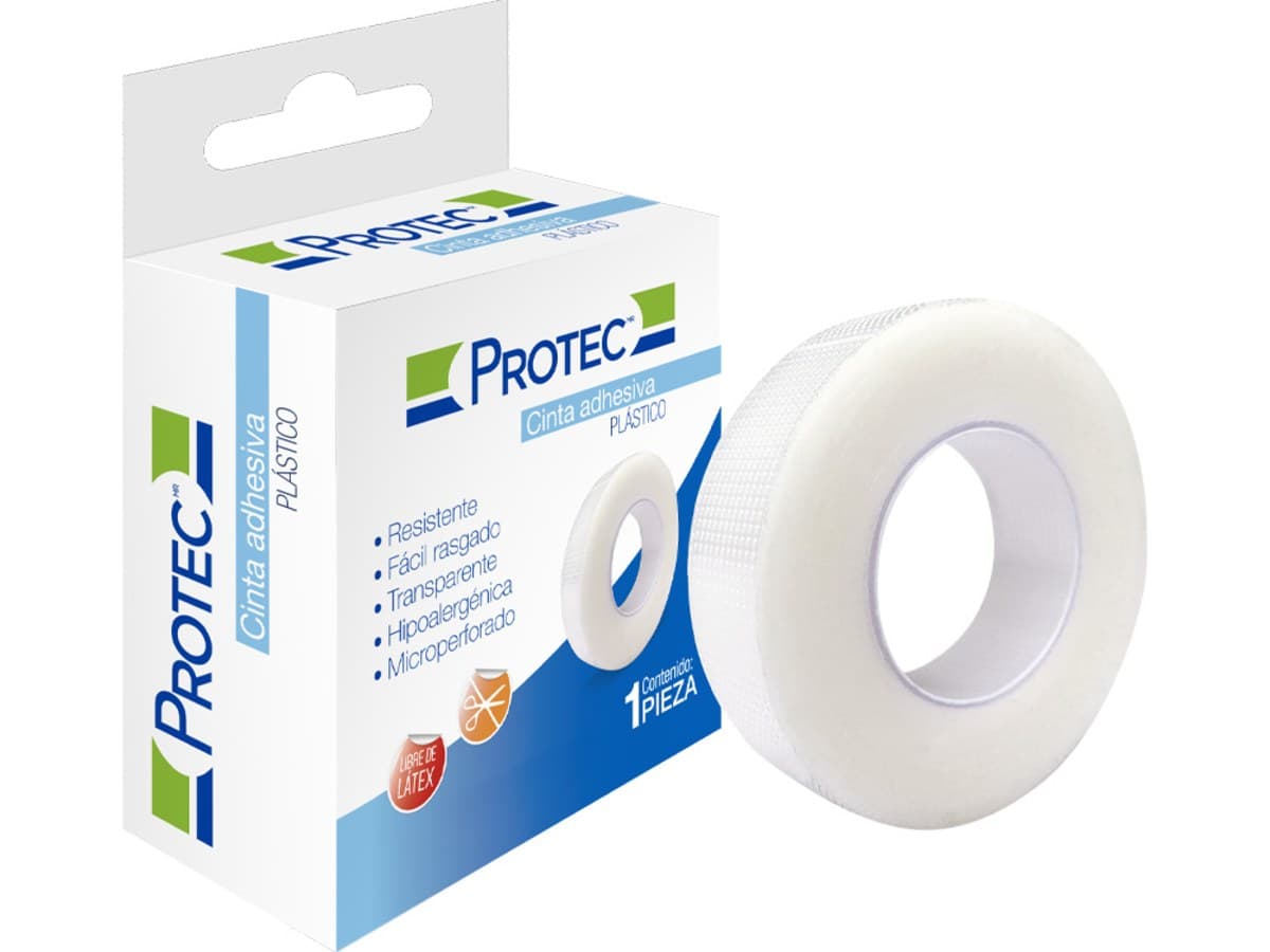 Cinta adhesiva microperforada de plástico Protec 1.25 cm x 5 m