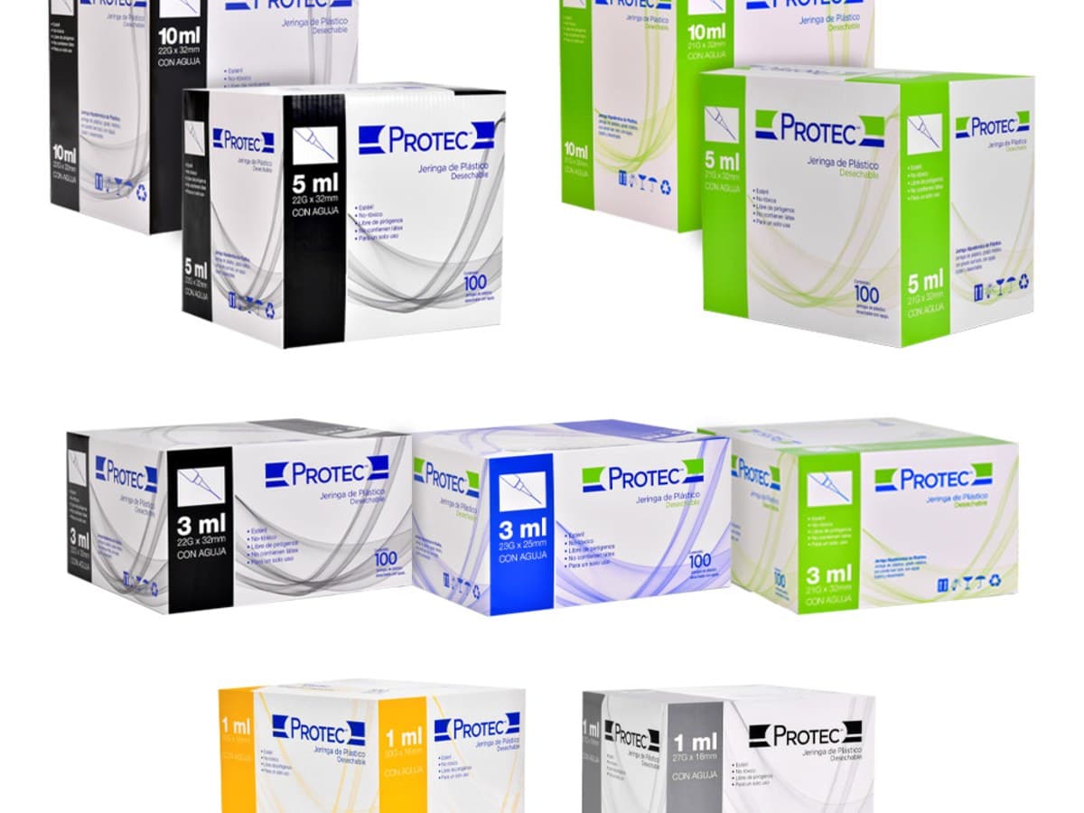 Jeringas Protec 10 ml con aguja caja 100
