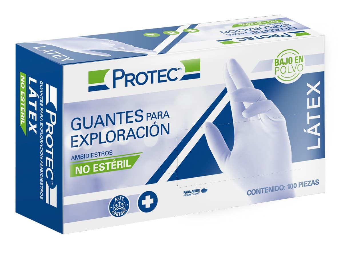 Guantes de látex Protec talla chico c/100