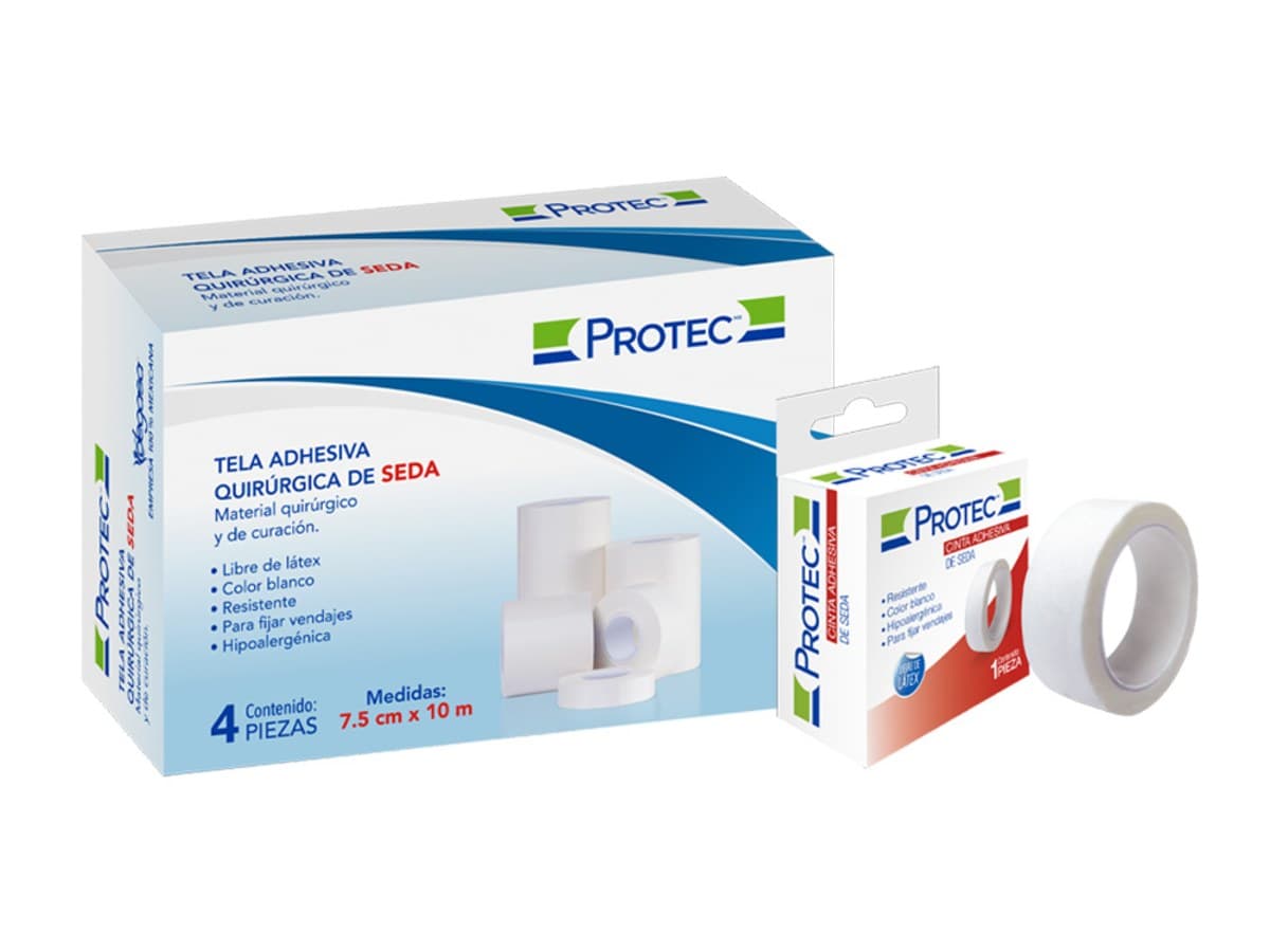 Tela adhesiva de seda Protec 2.5 cm x 5 m