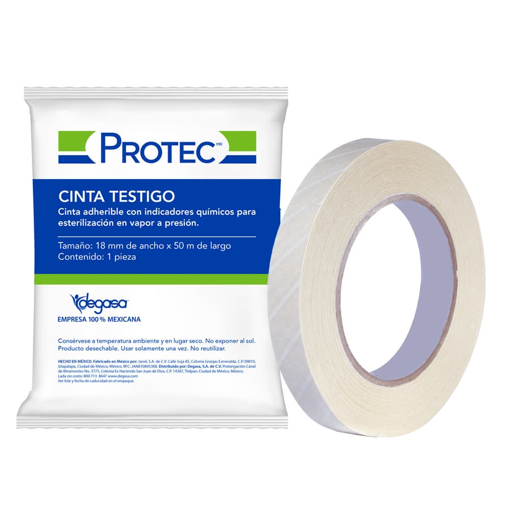 Cinta testigo Protec para autoclave 18 mm × 50 m