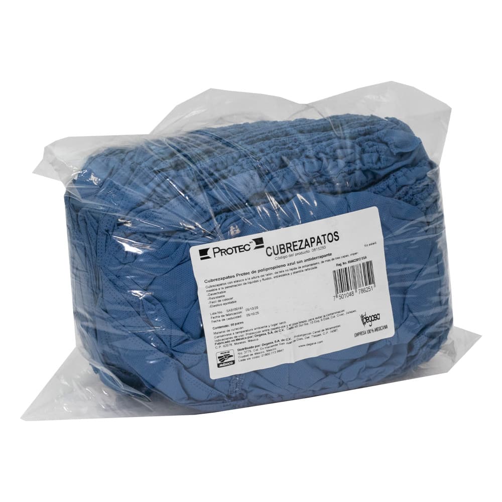 Cubrezapatos de polipropileno azul Protec, bolsa c/50 pares